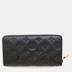 Pre Owned Louis Vuitton Zippy Noir Monogram Lambskin Wallet