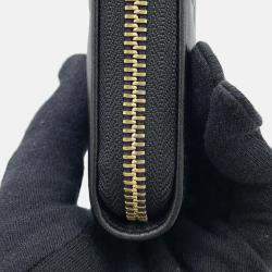 Pre Owned Louis Vuitton Zippy Noir Monogram Lambskin Wallet