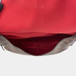 Pre Owned Louis Vuitton Saumur SPO 30 Red Damier Ebene Canvas Bag