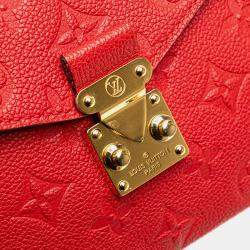 Pre Owned Louis Vuitton Red Monogram Empreinte Pochette Metis