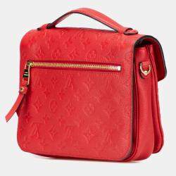 Pre Owned Louis Vuitton Red Monogram Empreinte Pochette Metis