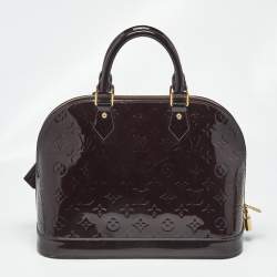 Pre Owned Louis Vuitton Amarante Monogram Vernis Alma PM Bag w/ Wallet