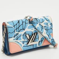 Pre Owned Louis Vuitton Multicolor Epi Leather Aqua Twist Wallet on Chain