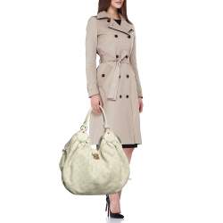 Pre Owned Louis Vuitton Lin Monogram Mahina Leather Surya XL Bag