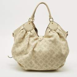 Pre Owned Louis Vuitton Lin Monogram Mahina Leather Surya XL Bag