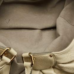 Pre Owned Louis Vuitton Lin Monogram Mahina Leather Surya XL Bag