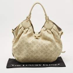 Pre Owned Louis Vuitton Lin Monogram Mahina Leather Surya XL Bag