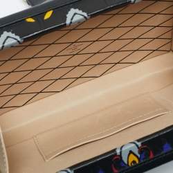 Pre Owned Louis Vuitton Black Graphic Print Leather Petite Malle Bag