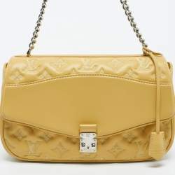 Pre Owned Louis Vuitton Yellow Monogram Puffy Leather Mama Broderie Bag