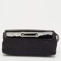 Pre Owned Louis Vuitton Black Monogram Nylon and Vernis Dentelle Pochette