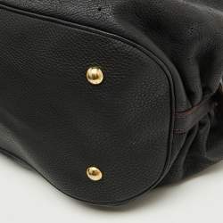 Pre Owned Louis Vuitton Black Monogram Mahina Leather Surya XL Bag