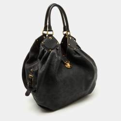 Pre Owned Louis Vuitton Black Monogram Mahina Leather Surya XL Bag