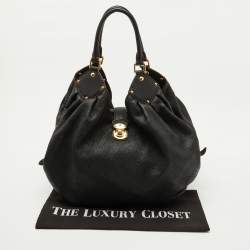 Pre Owned Louis Vuitton Black Monogram Mahina Leather Surya XL Bag
