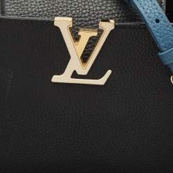 Pre Owned Louis Vuitton Black/Blue Taurillon Leather Capucines BB Bag