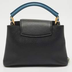 Pre Owned Louis Vuitton Black/Blue Taurillon Leather Capucines BB Bag