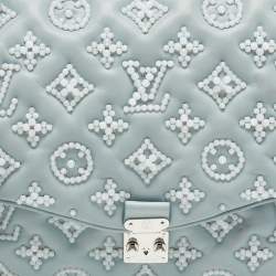 Pre Owned Louis Vuitton Blue Monogram Leather Mama Perles Pochette Bag