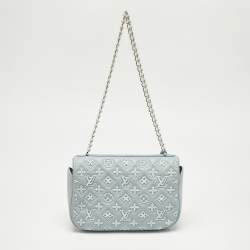 Pre Owned Louis Vuitton Blue Monogram Leather Mama Perles Pochette Bag