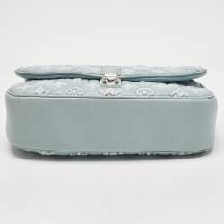 Pre Owned Louis Vuitton Blue Monogram Leather Mama Perles Pochette Bag