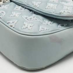 Pre Owned Louis Vuitton Blue Monogram Leather Mama Perles Pochette Bag