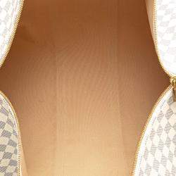 Pre Owned Louis Vuitton White Damier Azur Keepall Bandouliere 55