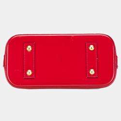 Pre Owned Louis Vuitton Red Monogram Vernis Alma BB Bag