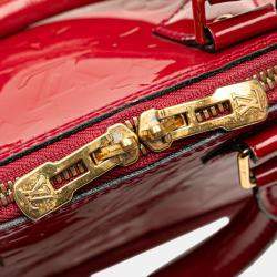 Pre Owned Louis Vuitton Red Monogram Vernis Alma BB Bag
