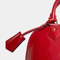 Pre Owned Louis Vuitton Red Monogram Vernis Alma BB Bag