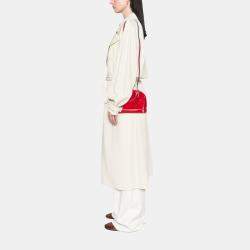 Pre Owned Louis Vuitton Red Monogram Vernis Alma BB Bag