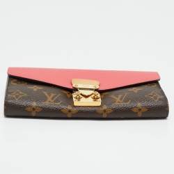Pre Owned Louis Vuitton Rose Litchi Monogram Canvas and Leather Pallas Wallet