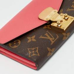 Pre Owned Louis Vuitton Rose Litchi Monogram Canvas and Leather Pallas Wallet