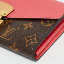 Pre Owned Louis Vuitton Rose Litchi Monogram Canvas and Leather Pallas Wallet