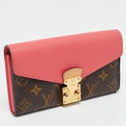 Pre Owned Louis Vuitton Rose Litchi Monogram Canvas and Leather Pallas Wallet
