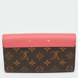 Pre Owned Louis Vuitton Rose Litchi Monogram Canvas and Leather Pallas Wallet