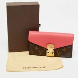 Pre Owned Louis Vuitton Rose Litchi Monogram Canvas and Leather Pallas Wallet