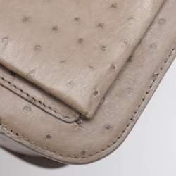Pre Owned Louis Vuitton Beige Ostrich Mirada Bag