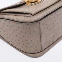 Pre Owned Louis Vuitton Beige Ostrich Mirada Bag