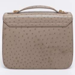 Pre Owned Louis Vuitton Beige Ostrich Mirada Bag