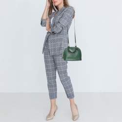 Pre Owned Louis Vuitton Green Ostrich Alma BB Bag