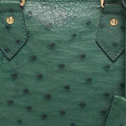 Pre Owned Louis Vuitton Green Ostrich Alma BB Bag