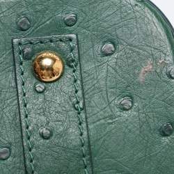 Pre Owned Louis Vuitton Green Ostrich Alma BB Bag