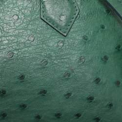 Pre Owned Louis Vuitton Green Ostrich Alma BB Bag