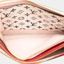 Pre Owned Louis Vuitton Red Limited Edition Monogram Giant Double Zip Pochette