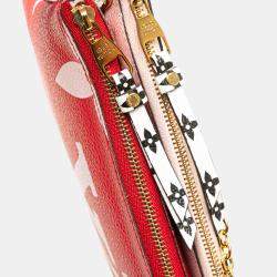 Pre Owned Louis Vuitton Red Limited Edition Monogram Giant Double Zip Pochette