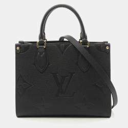Pre Owned Louis Vuitton On-The-Go PM Black Monogram Empreinte Leather Tote Bag