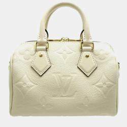 Pre Owned Louis Vuitton Speedy Bandouliere 20 Cream Monogram Empreinte Leather Boston Bag