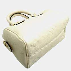 Pre Owned Louis Vuitton Speedy Bandouliere 20 Cream Monogram Empreinte Leather Boston Bag