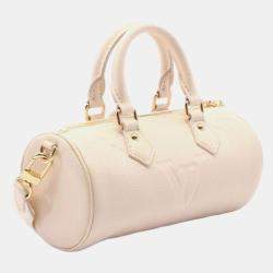 Pre Owned Louis Vuitton Papillon BB Ivory Monogram Empreinte Leather Handbag