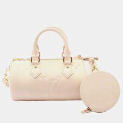 Pre Owned Louis Vuitton Papillon BB Ivory Monogram Empreinte Leather Handbag
