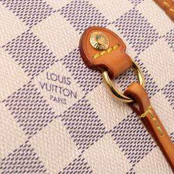 Pre Owned Louis Vuitton White Damier Azur Neverfull MM