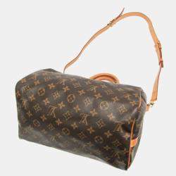 Pre Owned Louis Vuitton Speedy Bandouliere 30 Brown Canvas Handbag